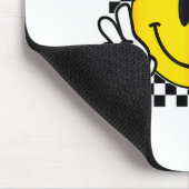 Yellow Smile Face Cute Checkered Peace Smiling Hap Mousepad (Ecke)