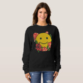 Yellow Smile   Smiling Face Cute Mushroom Rose Flo Sweatshirt (Vorne ganz)