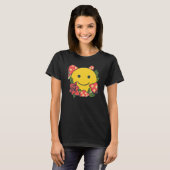 Yellow Smile Smiling Face Cute Mushroom Rose Flo T-Shirt (Vorne ganz)