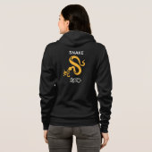 Yellow Snake Jahr 2025 mit chinesischer Wortschlan Hoodie (Schwarz voll)