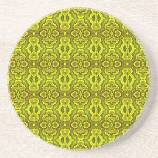 Yellow Snake Skin Texture Untersetzer (Vorne)