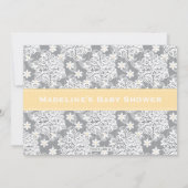 Yellow Snowflake Mobile Crib Babydusche Einladung (Rückseite)