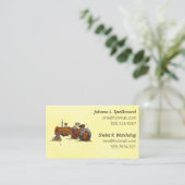 Yellow Social introduction calling card-tractor Visitenkarte (Stehend Vorderseite)