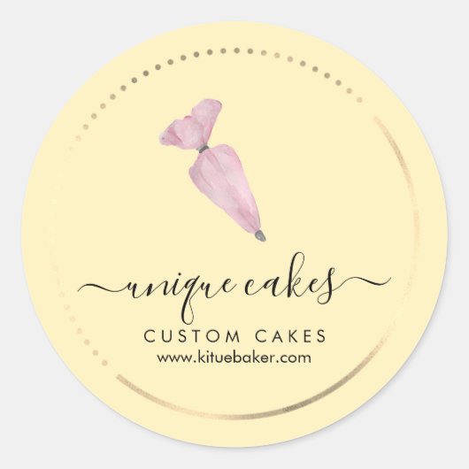 Yellow Soft Bäckerei Konditorei Patisserie Shop Runder Aufkleber (Vorderseite)