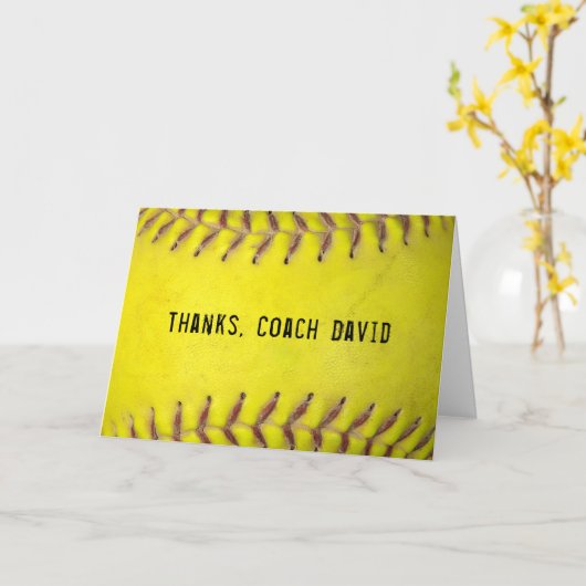 Yellow Softball Coach Vielen Dank Karte (Gelbe Blume)