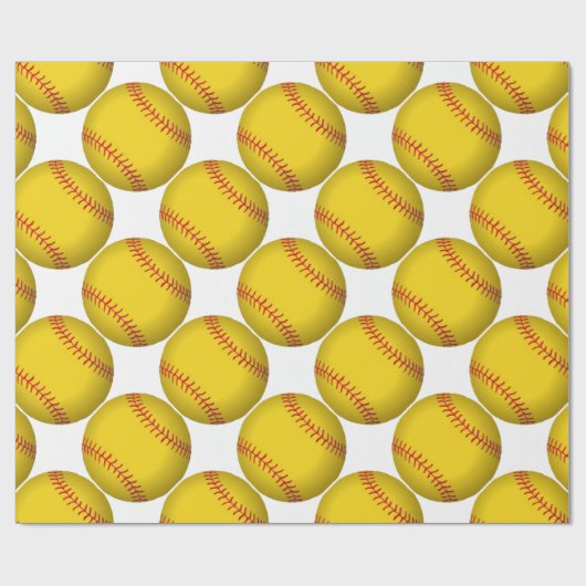 Yellow Softball Geschenkpapier (Flach)