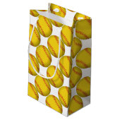 Yellow Softball Kleine Geschenktüte (Rückseite Schrägansicht)