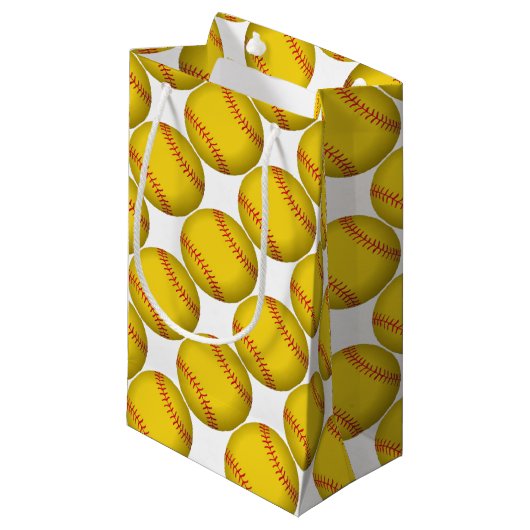 Yellow Softball Kleine Geschenktüte (Vorderseite Schrägansicht)