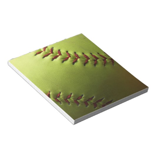 Yellow Softball Notepad Notizblock (angewinkelt)