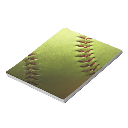 Yellow Softball Notepad Notizblock (Rotiert)