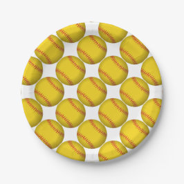 Yellow Softball Pappteller