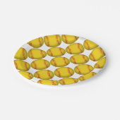 Yellow Softball Pappteller (Schrägansicht)