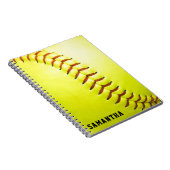 Yellow Softball Personalisiert Notizblock (Rechte Seite)