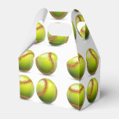 Yellow Softball Thema Geburtstagsparty Geschenkschachtel (Rückseite)
