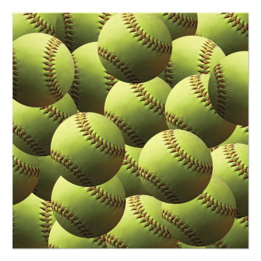 Yellow Softball Wallpaper Fotodruck (Vorne)