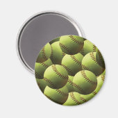 Yellow Softball Wallpaper Magnet (Vorderseite/Rückseite)