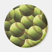 Yellow Softball Wallpaper Magnet (Vorne)