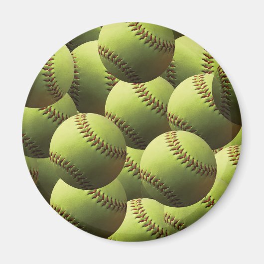 Yellow Softball Wallpaper Magnet (Vorne)