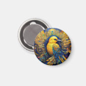Yellow Songbird Drawstring Backpack Magnet (Vorderseite/Rückseite)