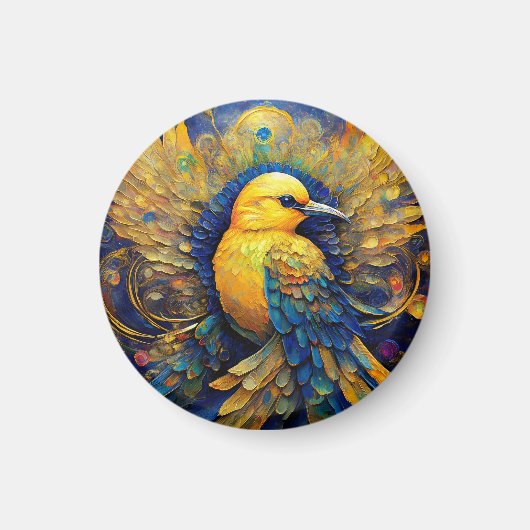 Yellow Songbird Drawstring Backpack Magnet (Vorne)