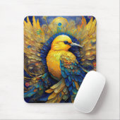 Yellow Songbird Drawstring Backpack Mousepad (Mit Mouse)