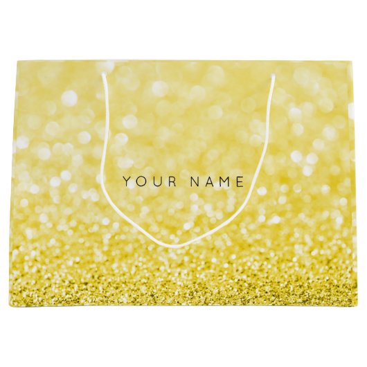 Yellow Sorrento Lemon Sun Glitzer Gefallen Geschen Große Geschenktüte (Vorderseite)