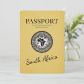 Yellow South Africa Passport Save The Date (Stehend Vorderseite)