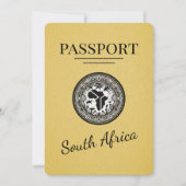 Yellow South Africa Passport Save The Date (Vorderseite)