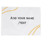 Yellow Spanish border name message text lines  Große Geschenktüte (Rückseite)