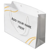 Yellow Spanish border name message text lines  Große Geschenktüte (Rückseite Schrägansicht)