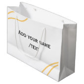 Yellow Spanish border name message text lines  Große Geschenktüte (Vorderseite Schrägansicht)