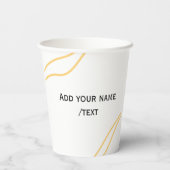 Yellow Spanish border name message text lines Pappbecher (Rückseite)