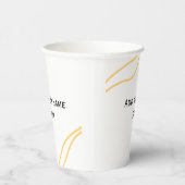 Yellow Spanish border name message text lines  Pappbecher (Rechts)