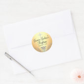 Yellow Sparkle Jewel Baptissticker Runder Aufkleber (Umschlag)