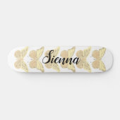 Yellow-Sparkle-Schmetterlinge Personalisiert Skateboard (Horizontal)