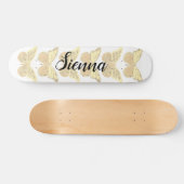 Yellow-Sparkle-Schmetterlinge Personalisiert Skateboard (Horizontal)