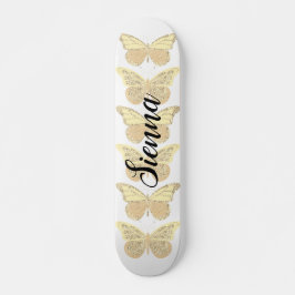 Yellow-Sparkle-Schmetterlinge Personalisiert Skateboard