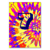 Yellow Spiral Gefärbte Krawatte Hochzeitstag Siebe Tischnummer (Rückseite)