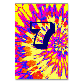 Yellow Spiral Gefärbte Krawatte Hochzeitstag Siebe Tischnummer