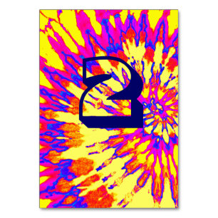 Yellow Spiral Gefärbte Krawatte Hochzeitstisch zwe Tischnummer