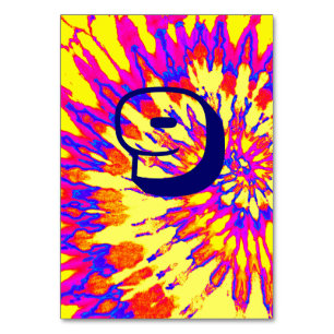 Yellow Spiral Gefärbte Krawatte Wedding Table Nine Tischnummer