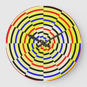 Yellow Spirals by Kenneth Yoncich Große Wanduhr