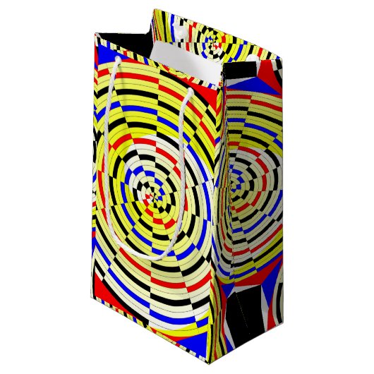Yellow Spirals [S] von Kenneth Yoncich Kleine Geschenktüte (Vorderseite Schrägansicht)
