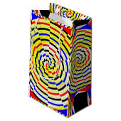 Yellow Spirals [S] von Kenneth Yoncich Kleine Geschenktüte (Rückseite Schrägansicht)