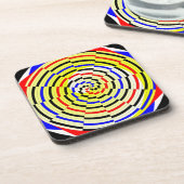 Yellow Spirals von Kenneth Yoncich Getränkeuntersetzer (Linke Seite)