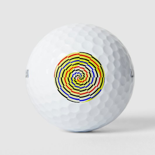 Yellow Spirals von Kenneth Yoncich Golfball (Vorderseite)