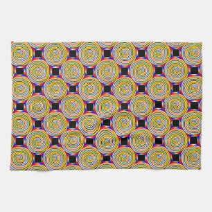 Yellow Spirals von Kenneth Yoncich Handtuch
