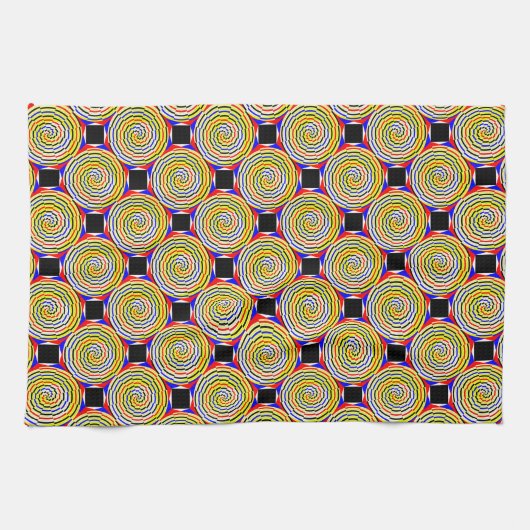 Yellow Spirals von Kenneth Yoncich Handtuch (Horizontal)