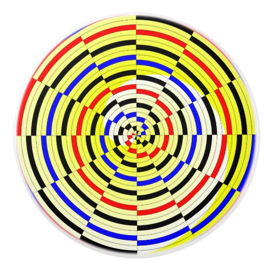 Yellow Spirals von Kenneth Yoncich Keramikknauf (Vorderseite)