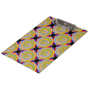 Yellow Spirals von Kenneth Yoncich Klemmbrett
